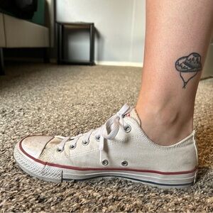 Converse Off-White Sneakers with Red Trim